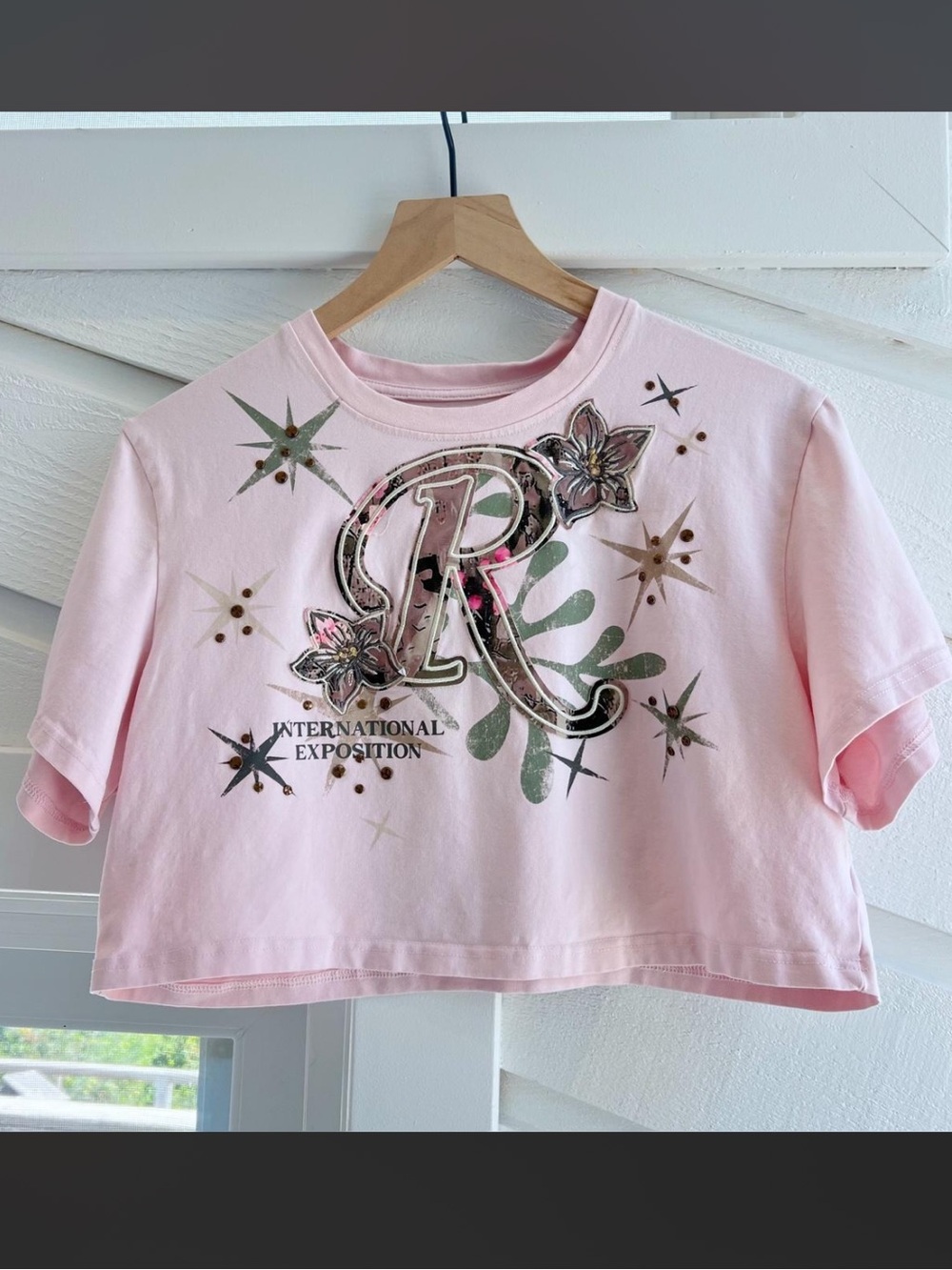 Smoke Rise Blossom Tree Camo Cropped Tee Powder Pink Pink Camo Size M